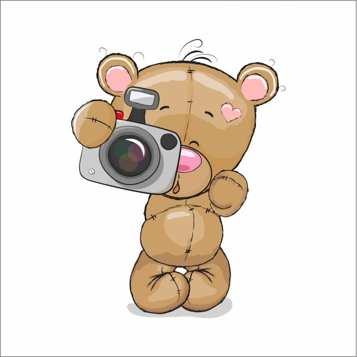 Fotoğraf Çeken Ayıcık Sticker
