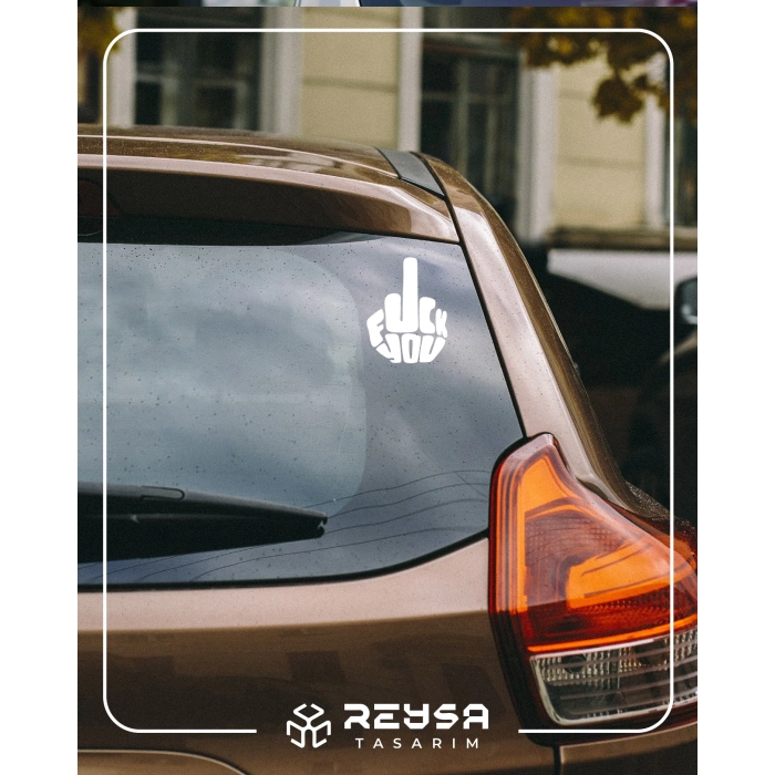 F*ck You Sticker 17x17 Cm Beyaz