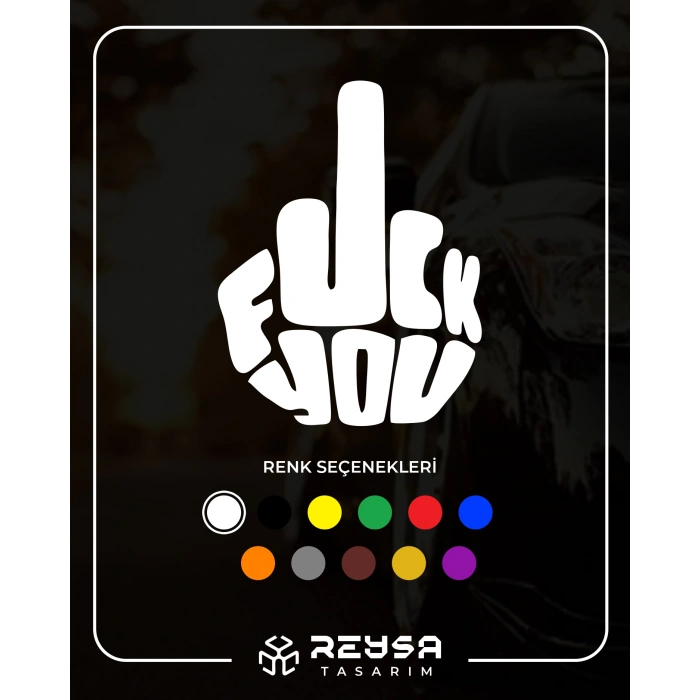 F*ck You Sticker 17x17 Cm Beyaz