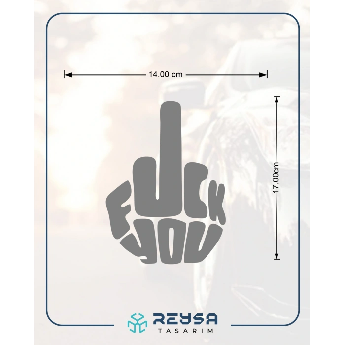 F*ck You Sticker 17x17 Cm Gri