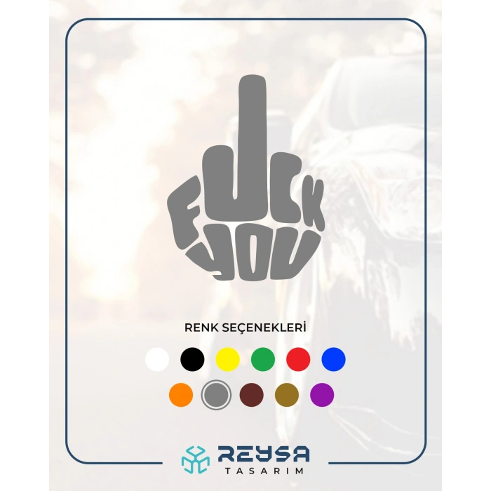 F*ck You Sticker 17x17 Cm Gri