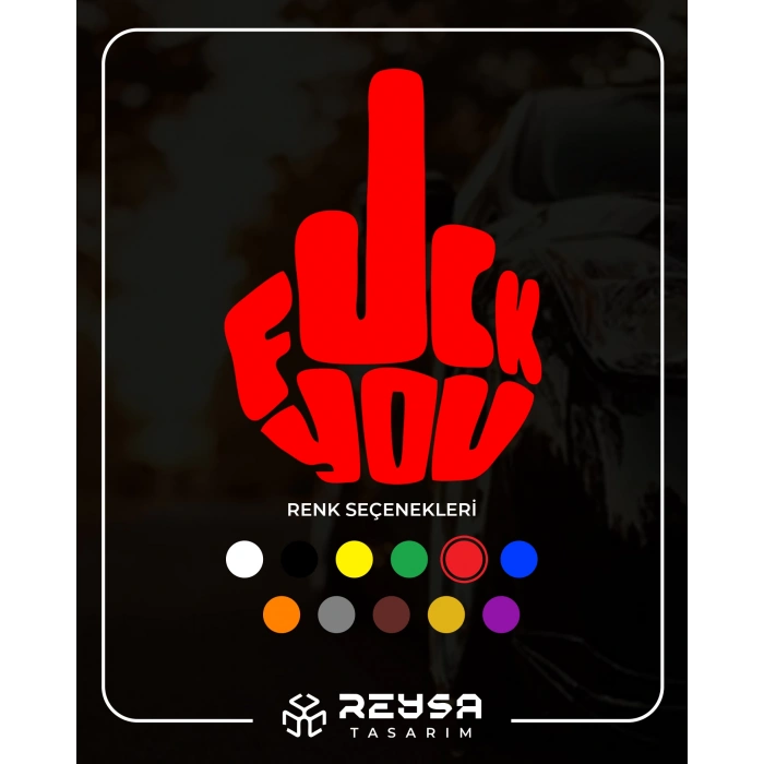 F*ck You Sticker 17x17 Cm Kırmızı