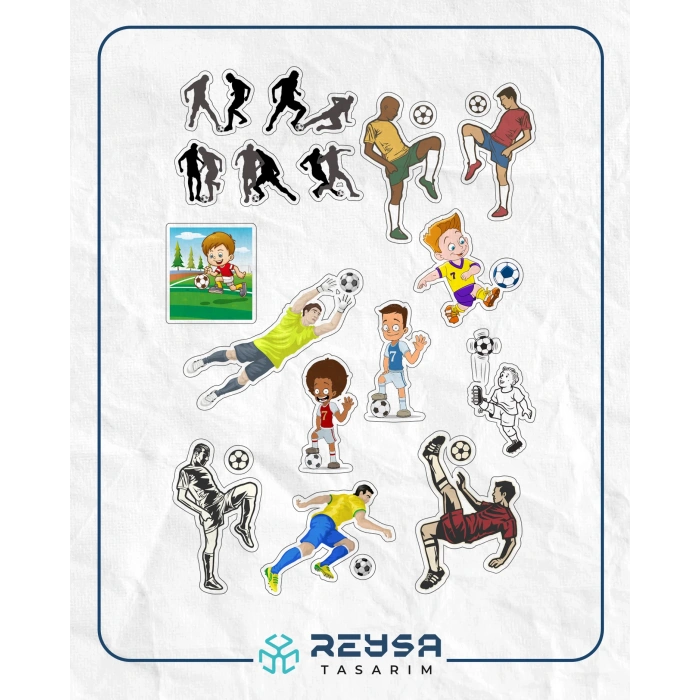 Futbol Sticker Set-1 16 Parça Telefon, Tablet, Defter, Laptop Sticker