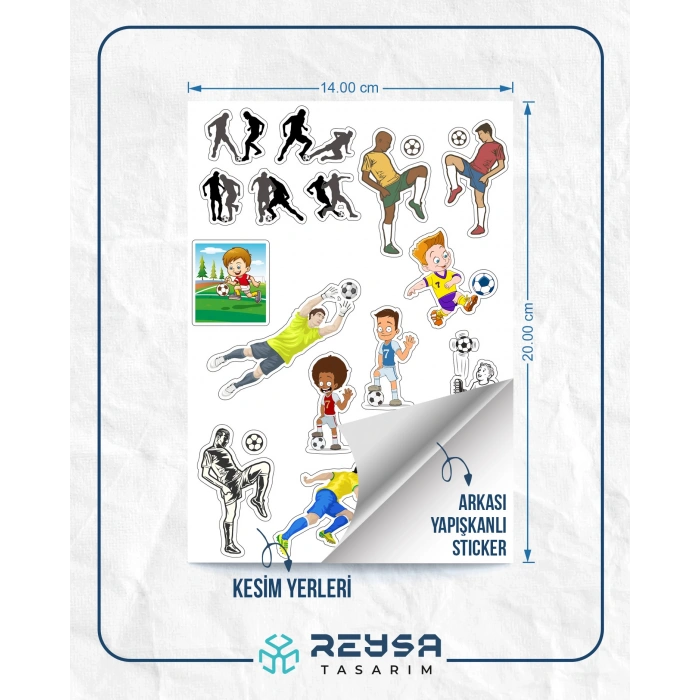 Futbol Sticker Set-1 16 Parça Telefon, Tablet, Defter, Laptop Sticker