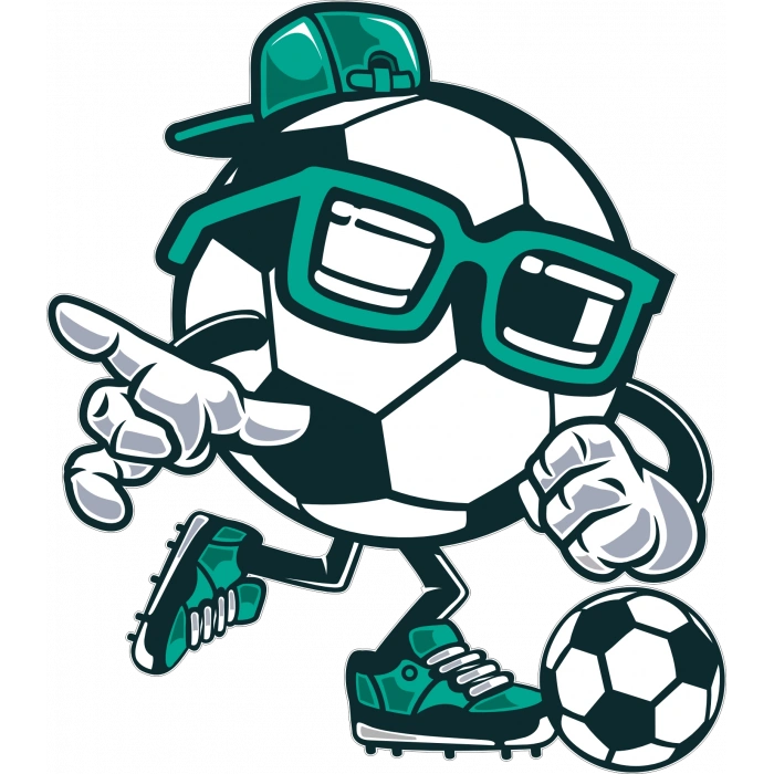 Futbolcu Top Sticker 10x10 cmRenkli Sticker