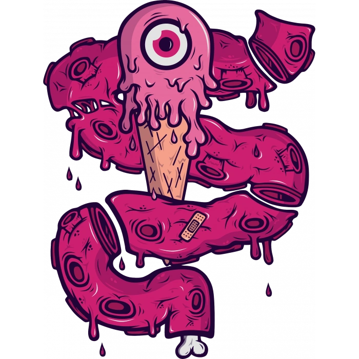 Dondurma ve Göz Sticker 10x10 cmRenkli Sticker