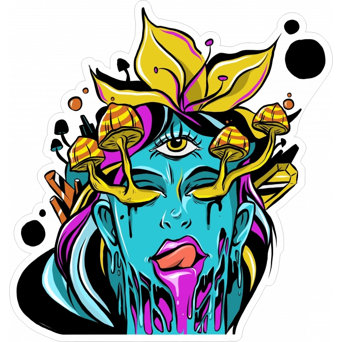 Tek Göz Sticker 10x10 cmRenkli Sticker