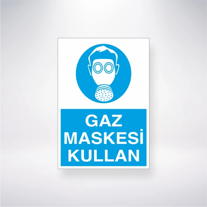 Gaz Maskesi Kullan Sticker 20X28 Cm