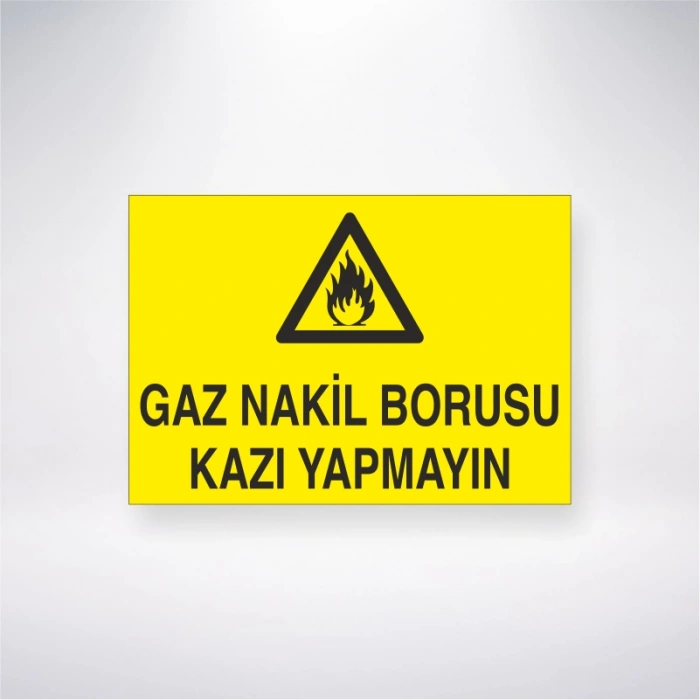 Gaz Nakil Borusu Kazı Yapmayın Sticker 20X28 Cm