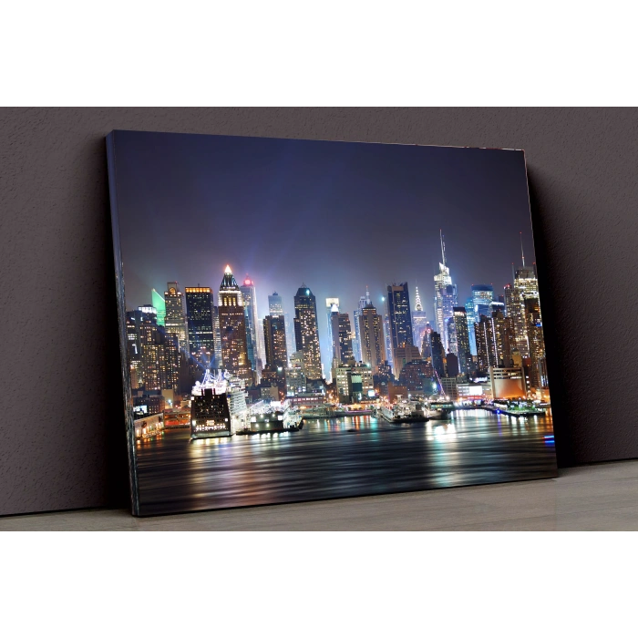 Gece Ve Şehir Hayatı Kanvas