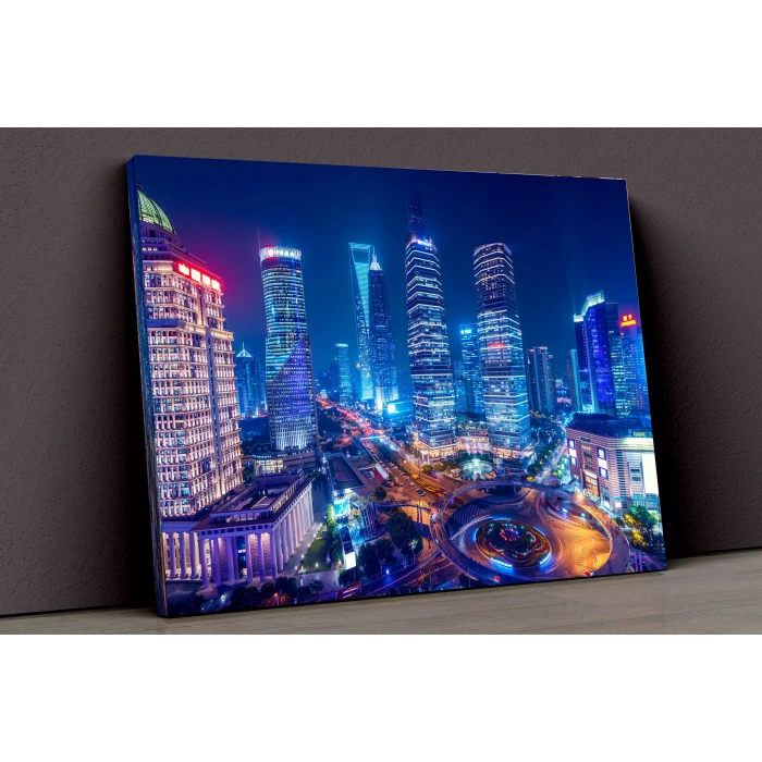 Gece Ve Şehir Hayatı Kanvas