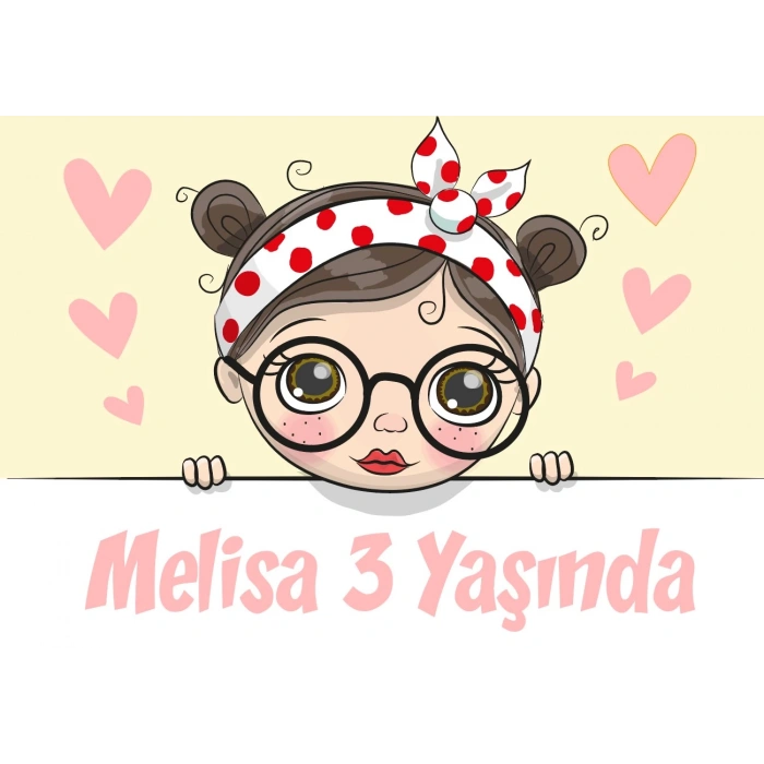 GEnç Kız Temalı Doğum Günü Afişi 70X100 cm