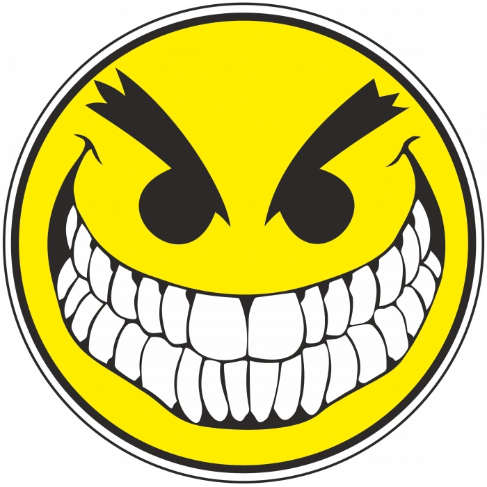 Sarı Gülen Yüz Sticker 10x10 cmRenkli Sticker