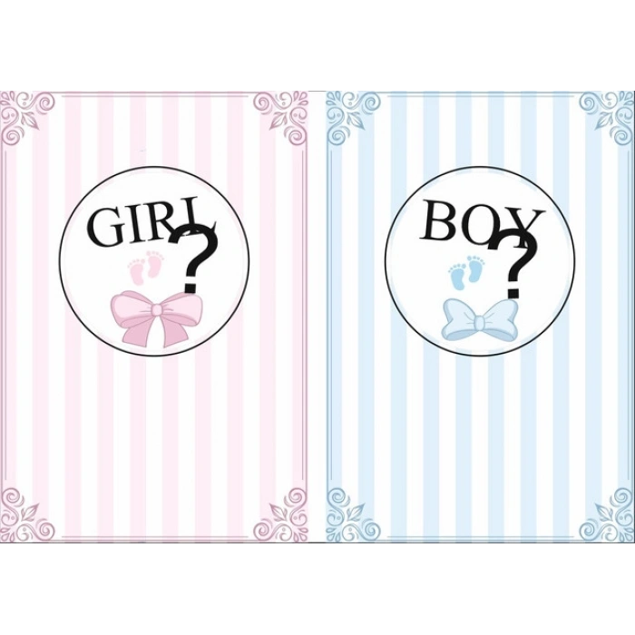 Girl or Boy Afişi Baby Shower Afişi 70x100 Cm