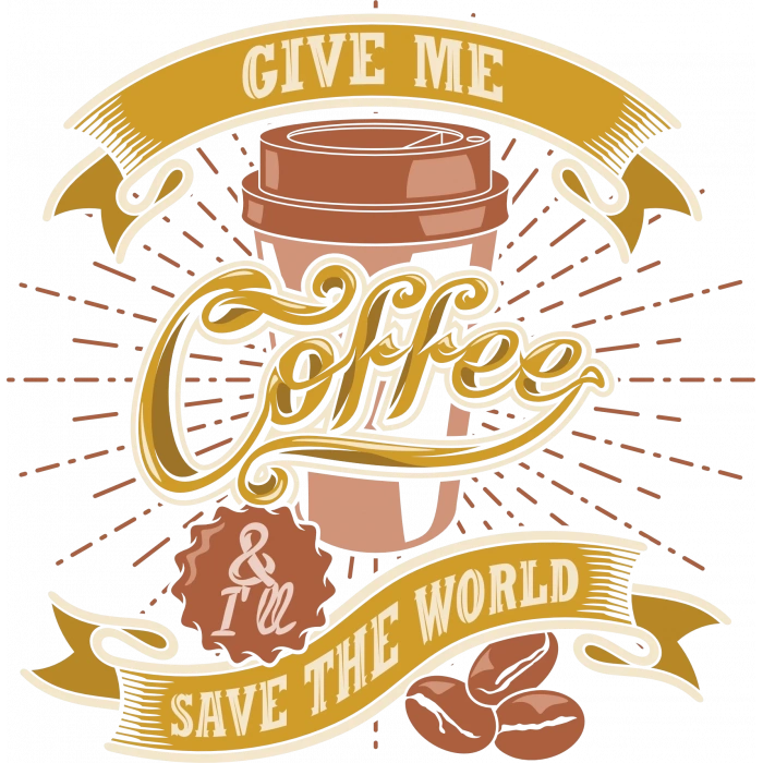 Give Me Coffe Sticker 10x10 cmRenkli Sticker