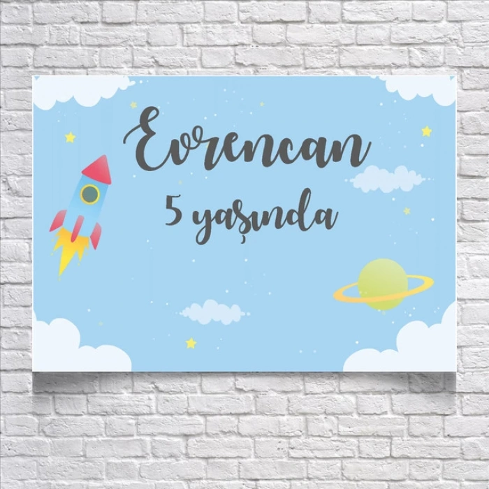 Gökyüzü Temalı Doğum Günü Afişi 70x100 Cm