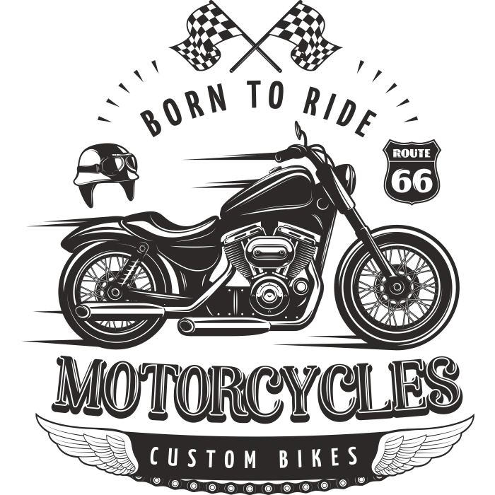 Born To Ride Sticker 10x10 cmRenkli Sticker