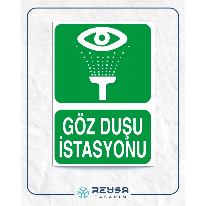 Göz Duşu İstasyonu Sticker 20X28 Cm