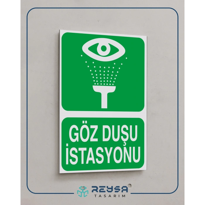 Göz Duşu İstasyonu Sticker 20X28 Cm