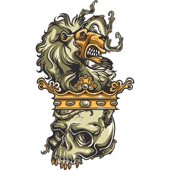 Aslan Kurukafa Sticker 10x10 cmRenkli Sticker