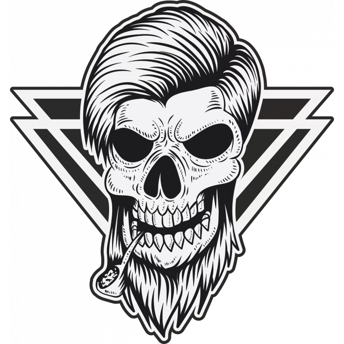 Pipo içen Kurukafa Sticker 10x10 cmRenkli Sticker