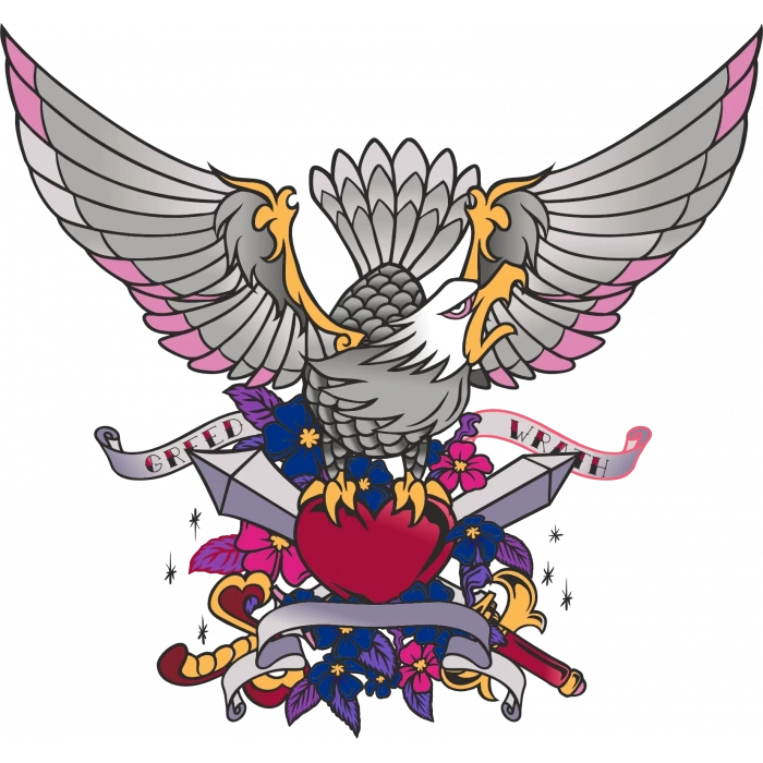 Greed Wrath Kartal Sticker 10x10 cmRenkli Sticker