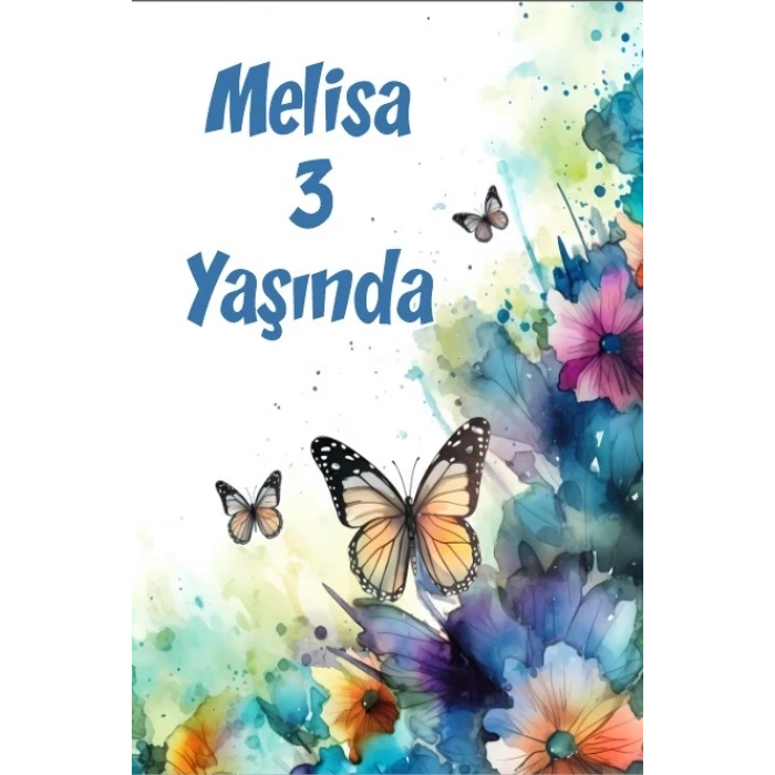 Turuncu Kelebekler Temalı Doğum Günü Afişi 100X150 cm