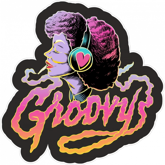 Groovy Sticker 10x10 cmRenkli Sticker