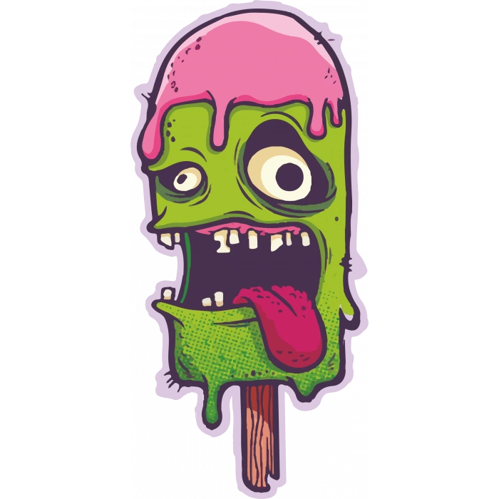 Dondurma Sticker 10x10 cmRenkli Sticker