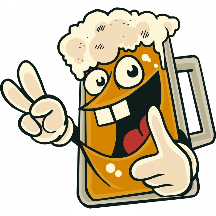 Gülümseyen Bira Sticker 10x10 cmRenkli Sticker