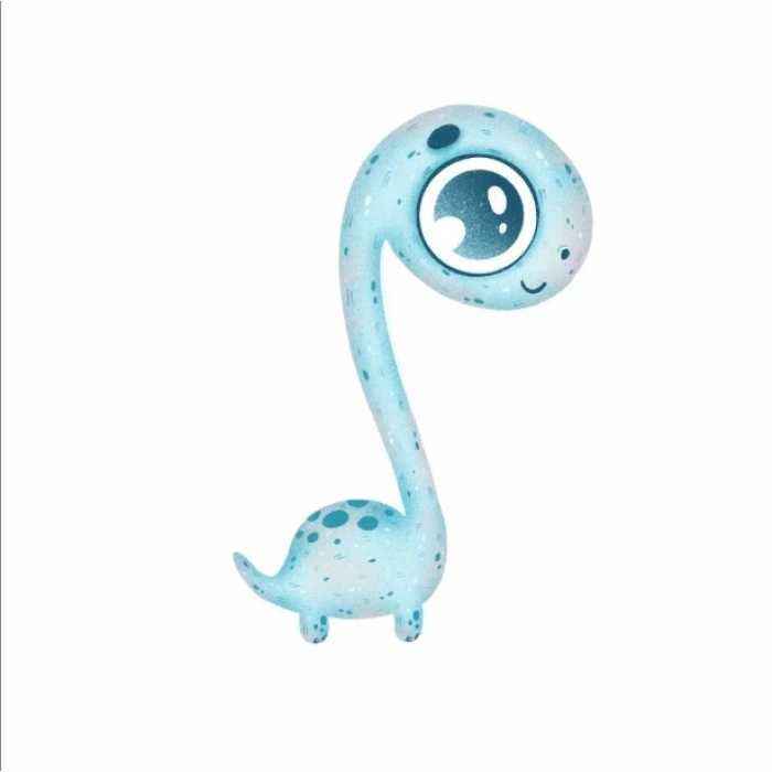 Gülümseyen Dinozor Bebek Stickerı