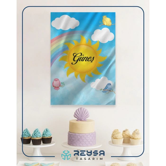 Güneş Temalı Doğum Günü Afişi 70X100 cm