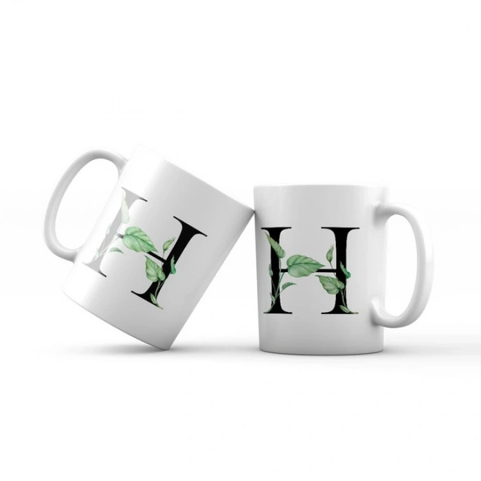 H Harfi Yeşil Dallı Kupa