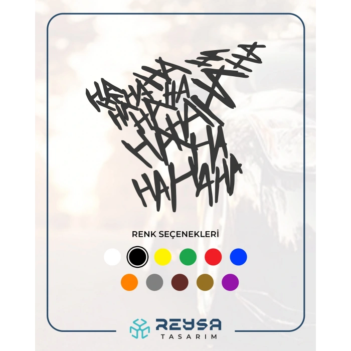 Hahahaha Araba Sticker 17x17 Cm Siyah