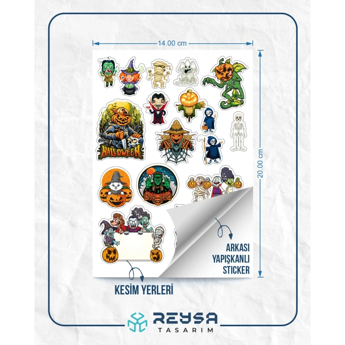 Hallowen Sticker Set 6 24 Parça Telefon, Tablet, Defter, Laptop Sticker