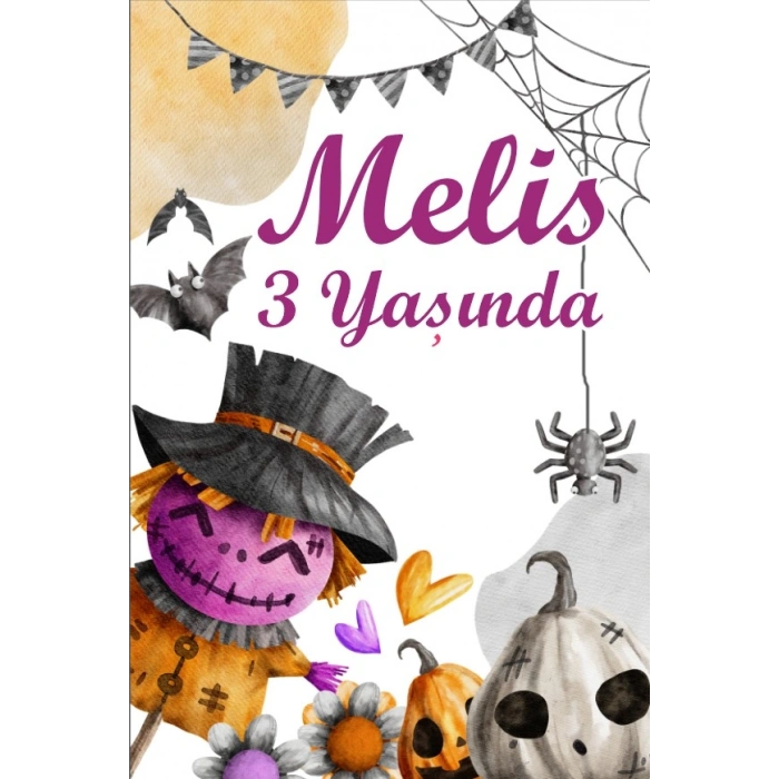 Hallowen Temalı Doğum Günü Afişi - 100x150 Cm