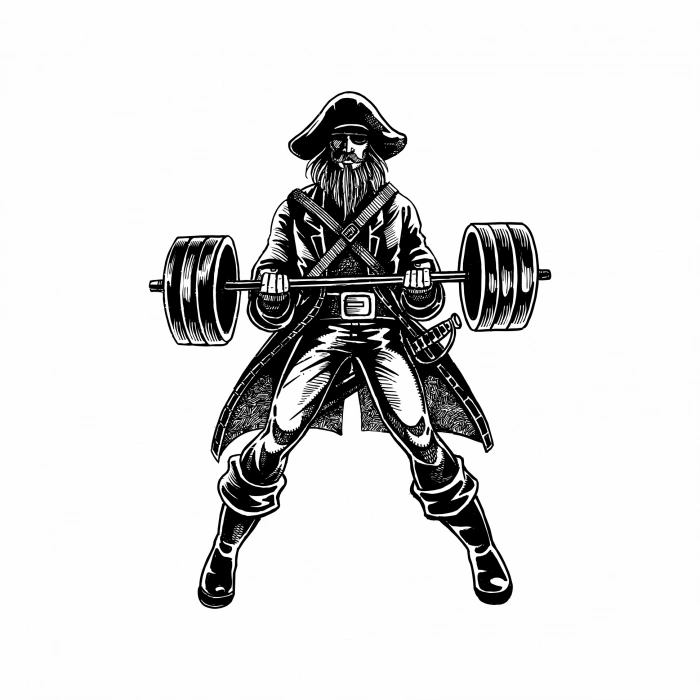 Halter Kaldıran Korsan Sticker 10x10 cmRenkli Sticker