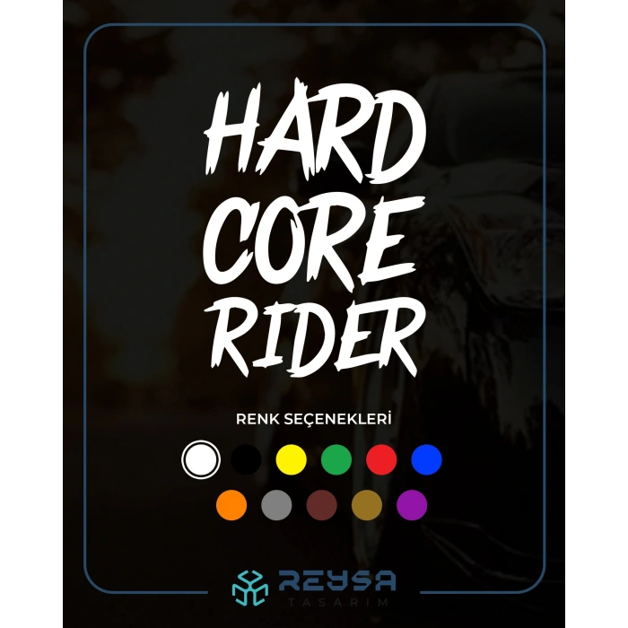Hard Core Rider Sticker 17x17 Cm Beyaz