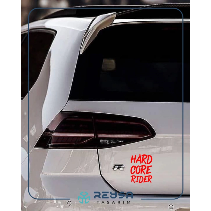 Hard Core Rider Sticker 17x17 Cm Kırmızı