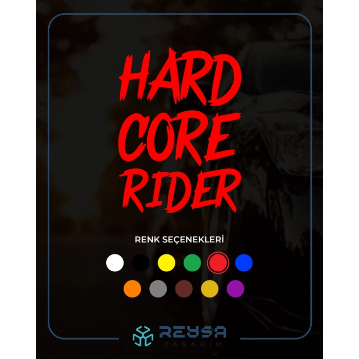 Hard Core Rider Sticker 17x17 Cm Kırmızı