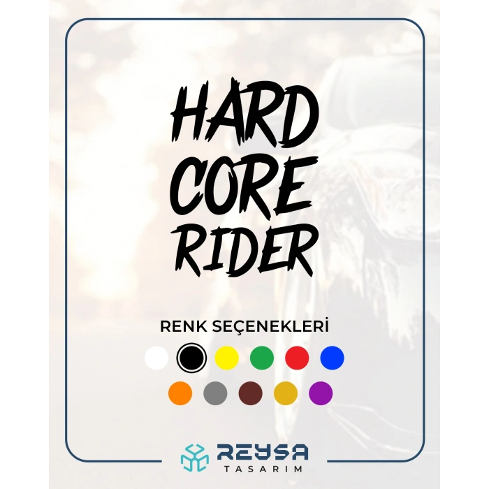 Hard Core Rider Sticker 17x17 Cm Siyah