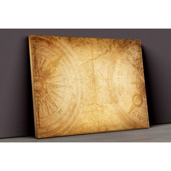 Harita Ve Pusula Kanvas