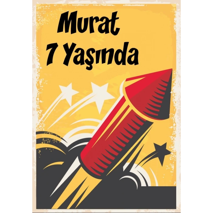 Havai Fişek Doğum Günü Afişi 70X100 cm