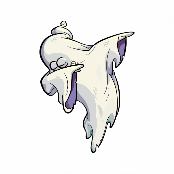 Havalı Hayalet Sticker 10x10 cmRenkli Sticker