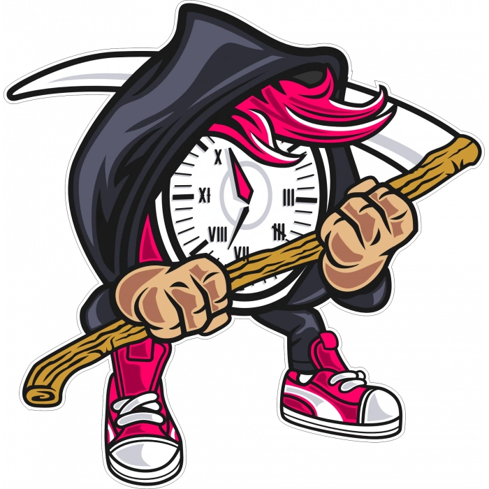 Havalı Saat Sticker 10x10 cmRenkli Sticker