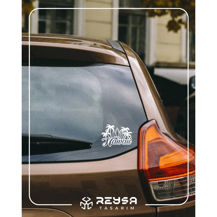 Hawaii Sticker 17x17 Cm Beyaz