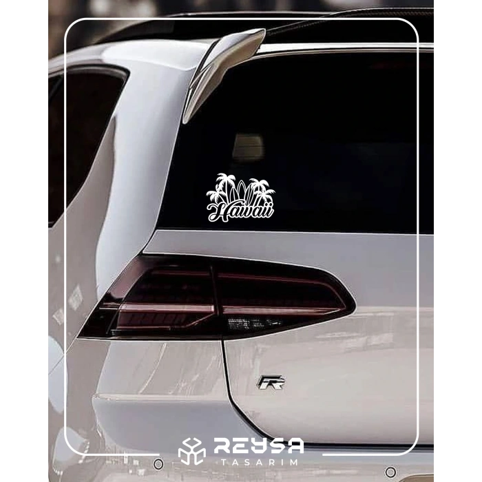 Hawaii Sticker 17x17 Cm Beyaz