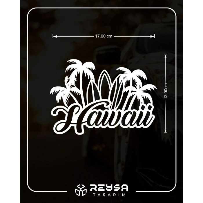Hawaii Sticker 17x17 Cm Beyaz