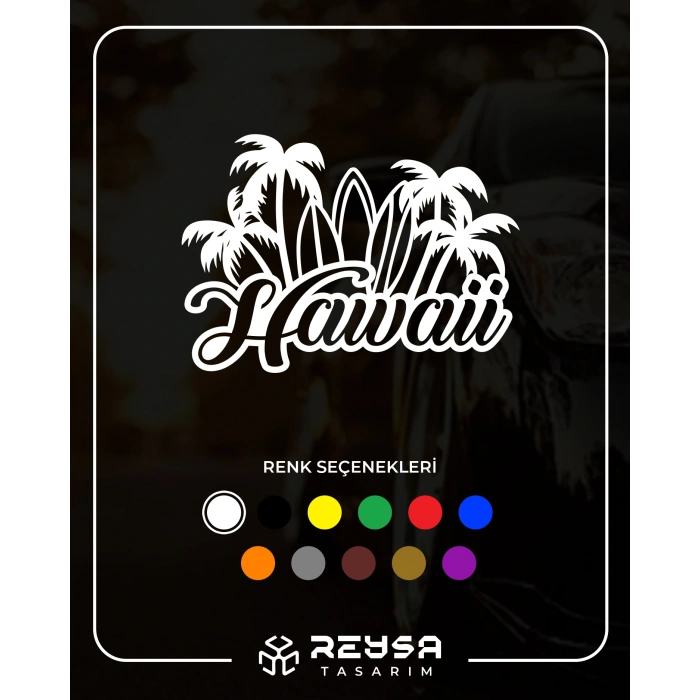 Hawaii Sticker 17x17 Cm Beyaz