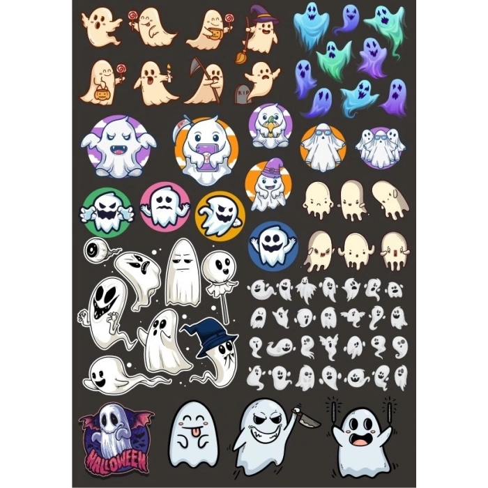 Hayalet Sticker Set 11 28 Parça Telefon, Tablet, Defter, Laptop Sticker